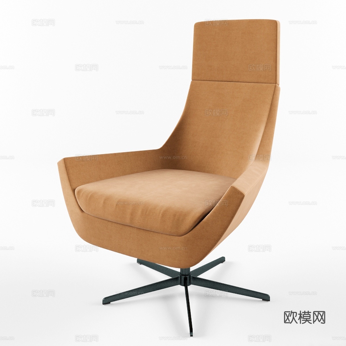 瑞典式快乐高背旋转椅3d模型下载