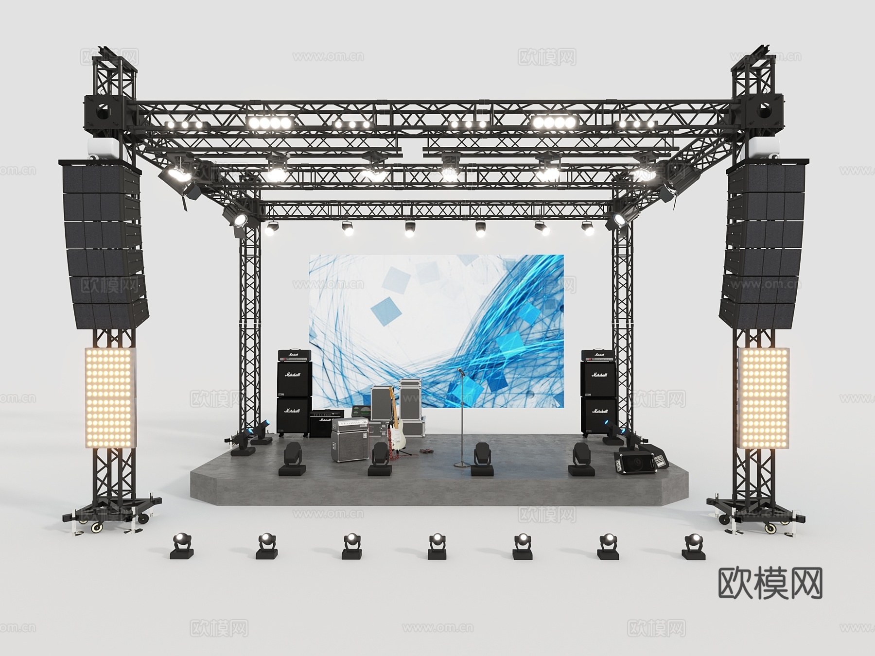舞台 桁架 设备3d模型下载