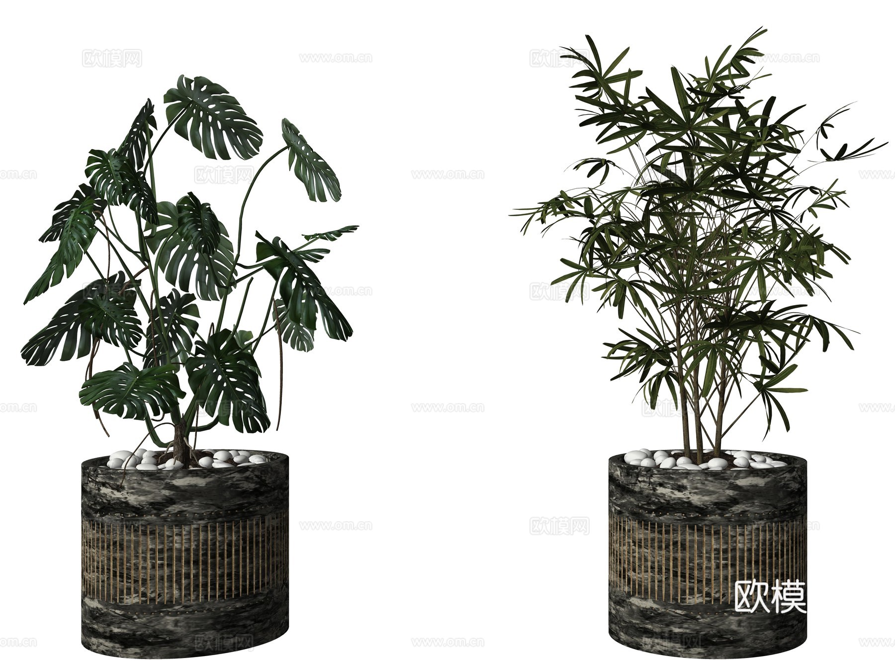 现代绿植盆栽植物su模型