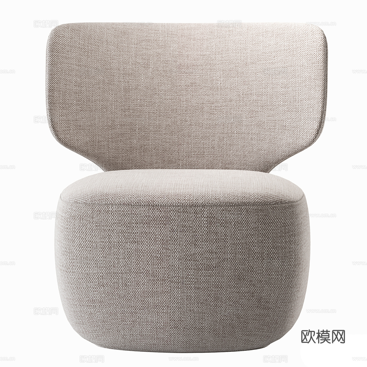 现代意式布艺扶手椅3d模型