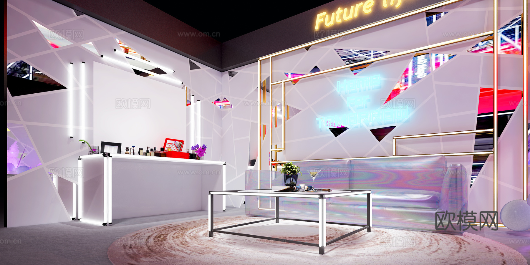 现代展会展厅 创意3d模型