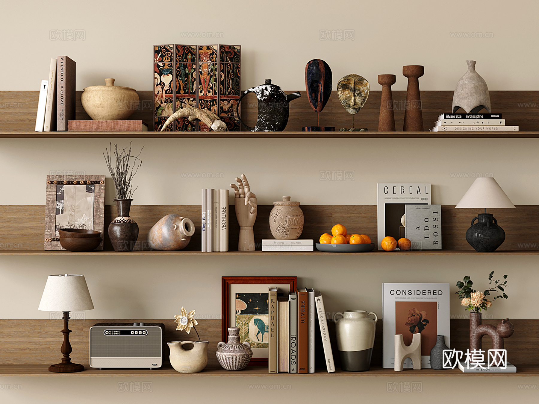 中古饰品摆件 雕塑 书籍 陶罐 花瓶花艺3d模型下载