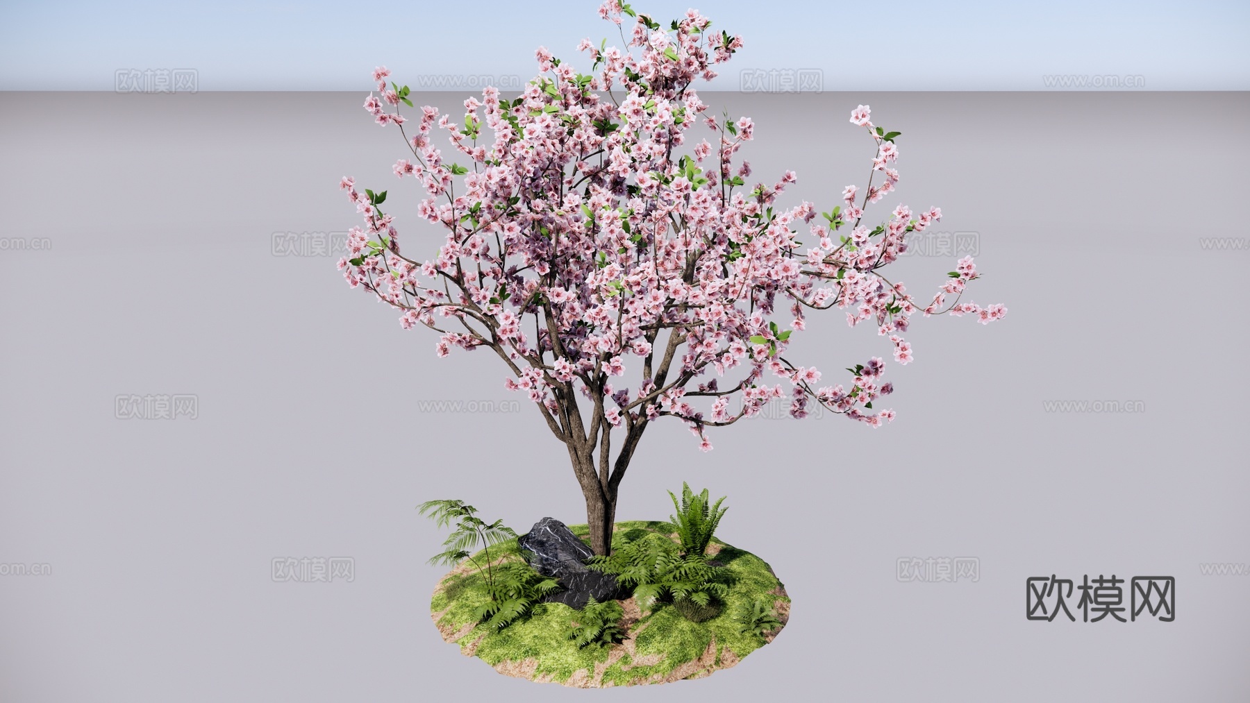 樱花树 桃花树 海棠树 庭院花树su模型