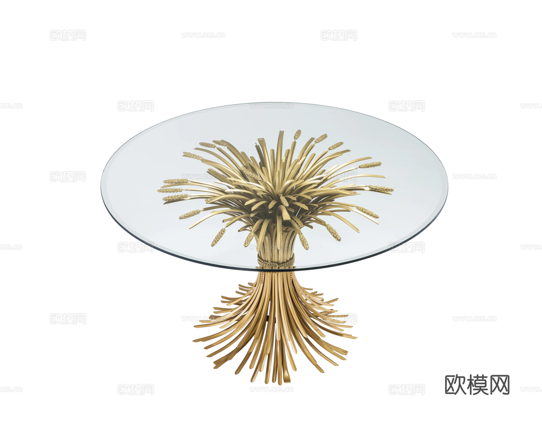 ELCHHOLTZ 轻奢玻璃餐桌3d模型下载（渲染图1）