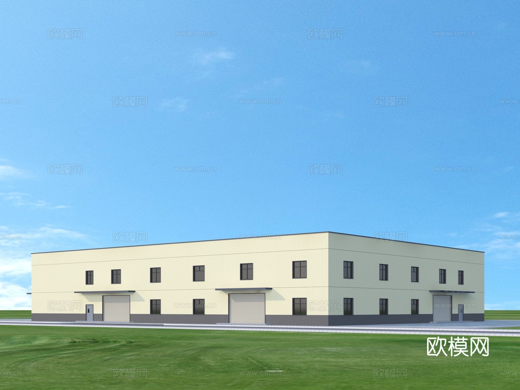 厂房 建筑 效果图3d模型下载（渲染图1）