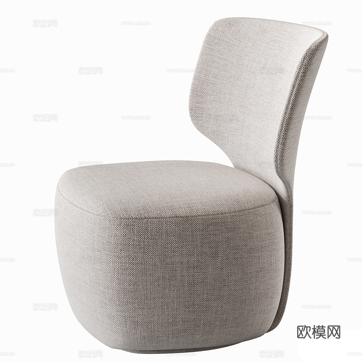 现代意式布艺扶手椅3d模型