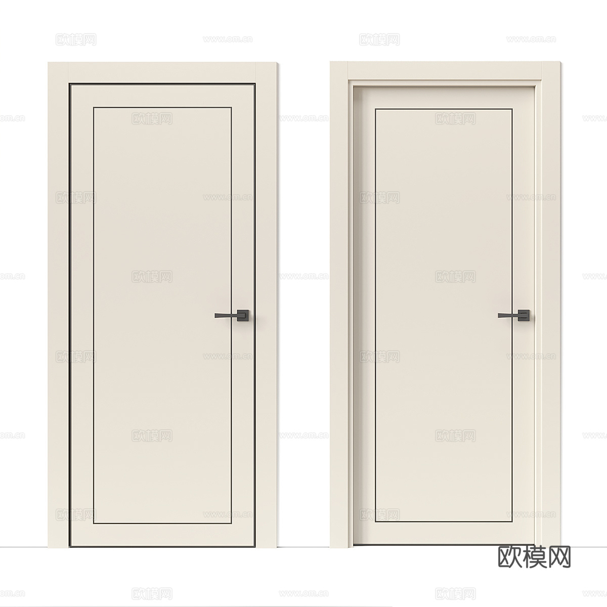 现代简约房间门 门 简约卧室门 入户门 单开门3d模型