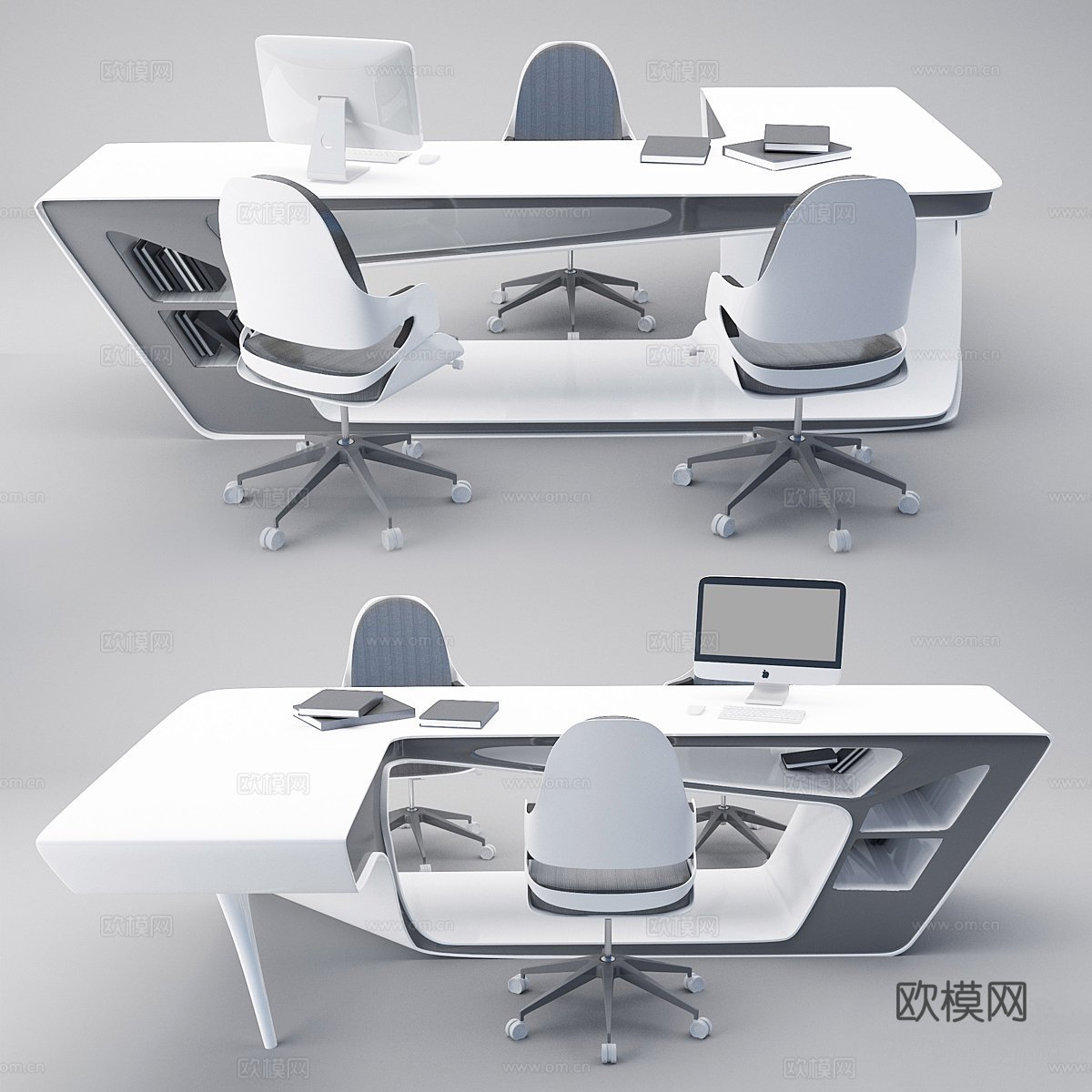 办公桌椅套装3d模型
