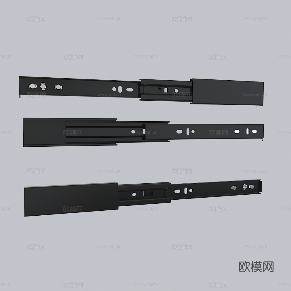 现代柜子滑轨导轨3d模型下载（渲染图2）
