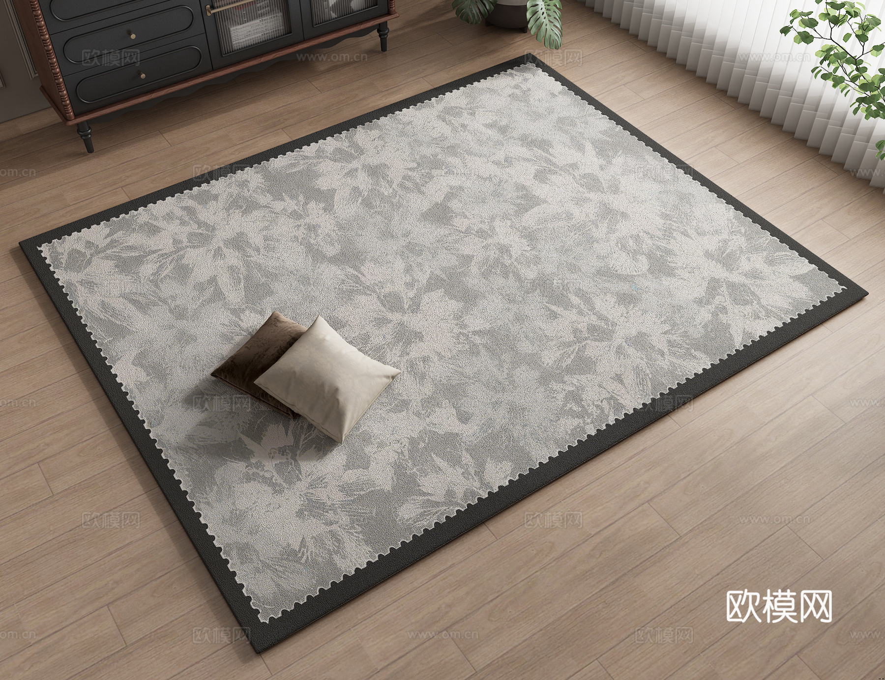 中古复古客厅地毯3d模型