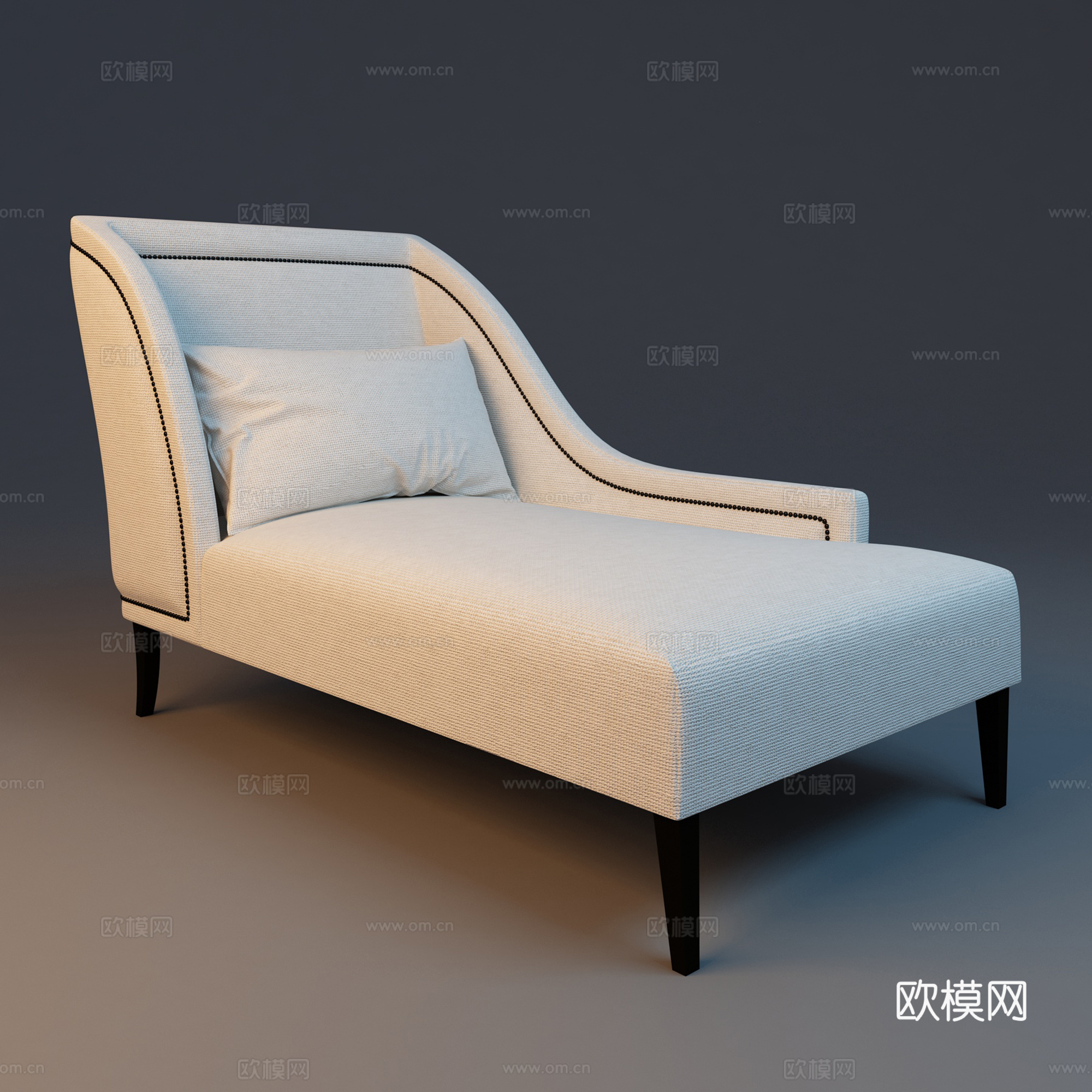 现代贵妃椅 布艺椅  室内躺椅su模型