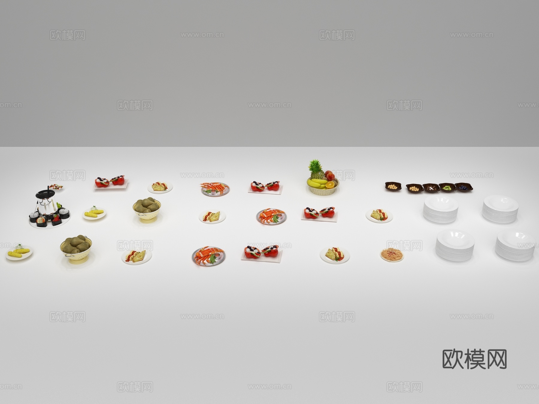 其它菜品烧烤菜饭3d模型