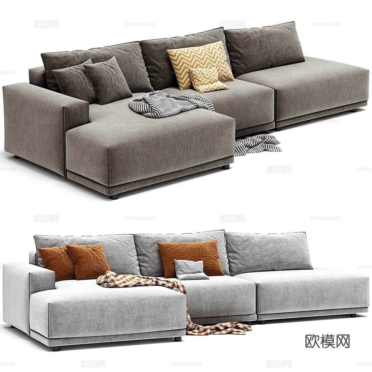 MUUTO Connect 模块化三人沙发3d模型