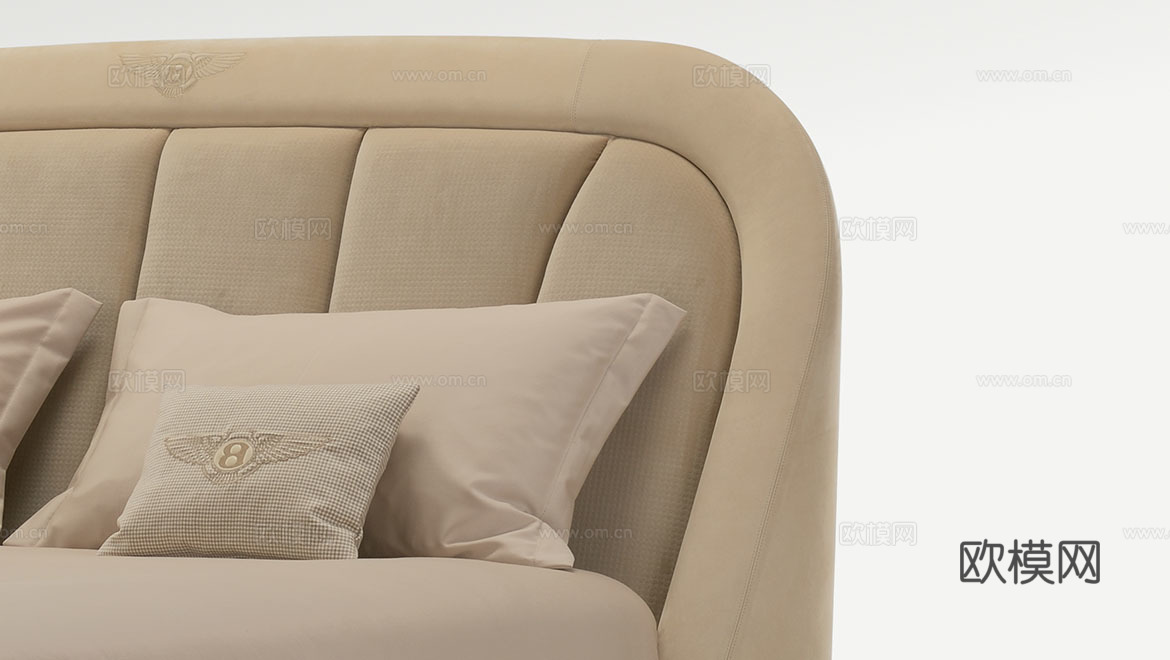 BENTLEY 意式双人床3d模型下载（渲染图1）