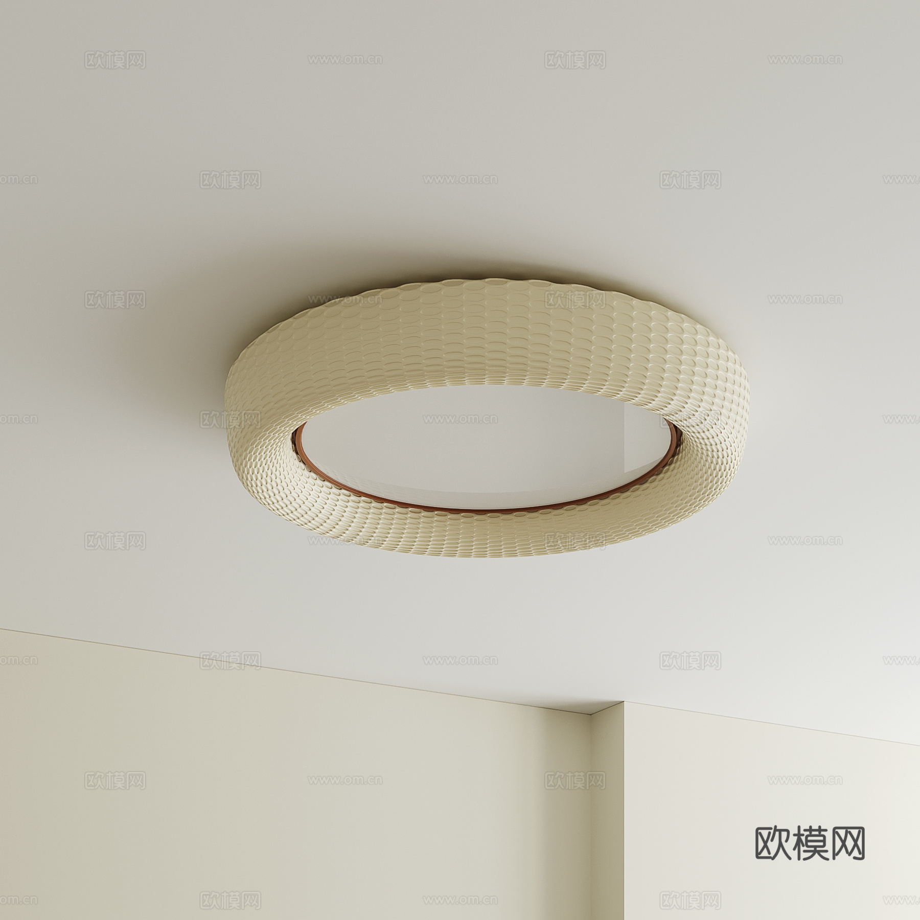 现代奶油吸顶灯su模型