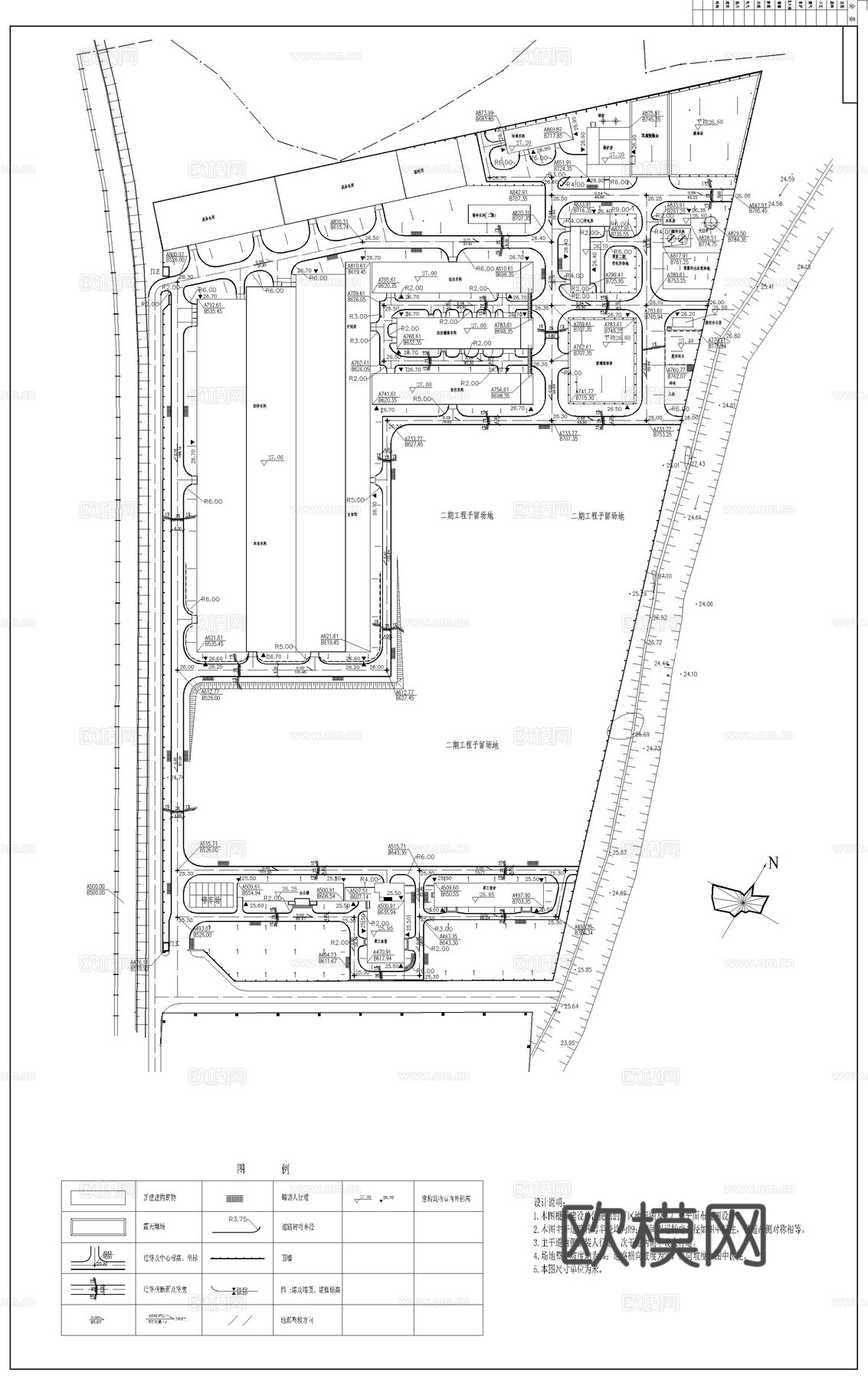 某厂区规划总图cad施工图