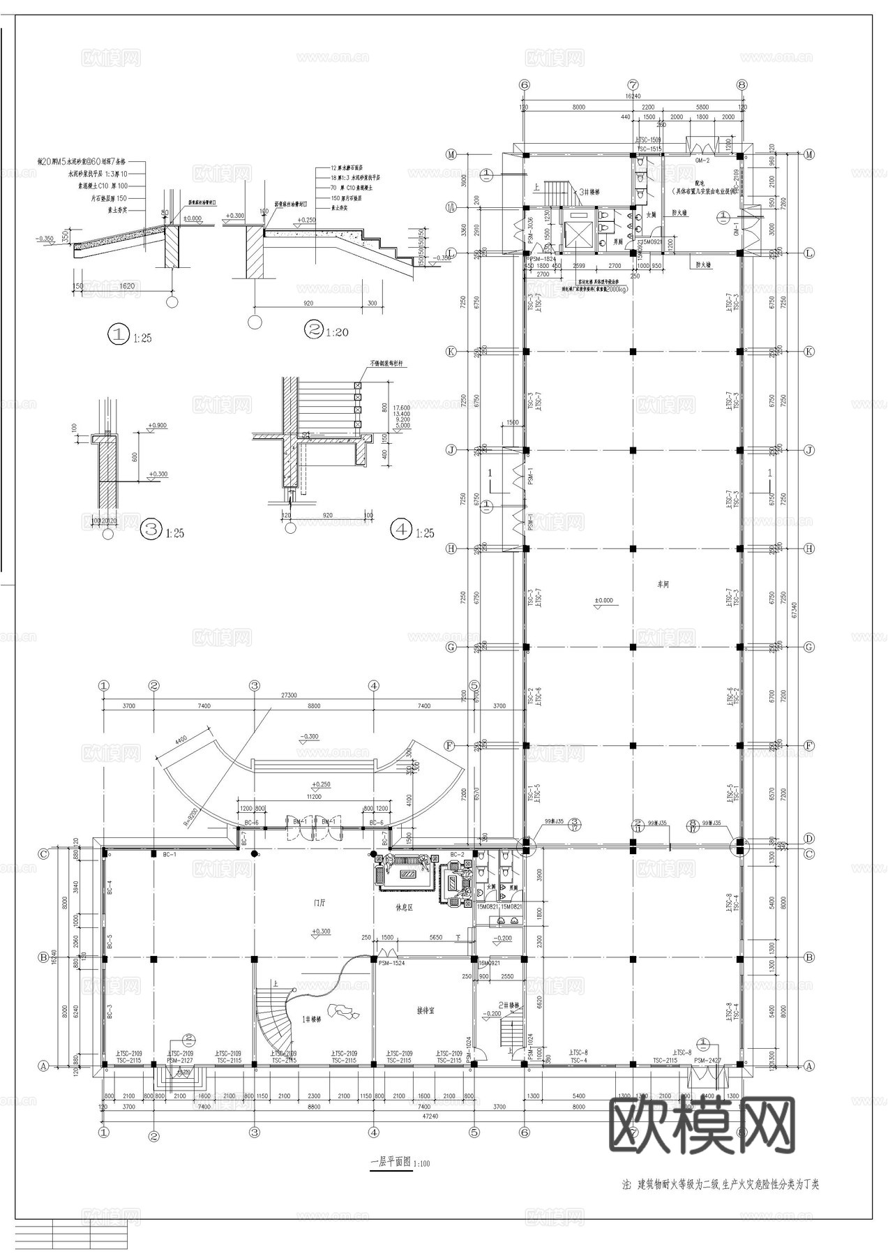 某厂房建筑图cad施工图