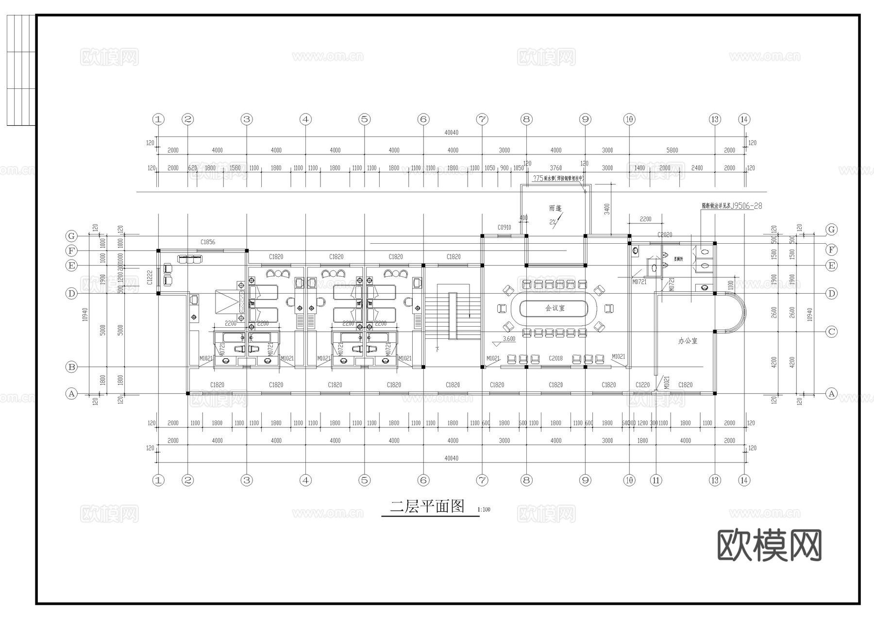 某工厂两层办公楼cad施工图