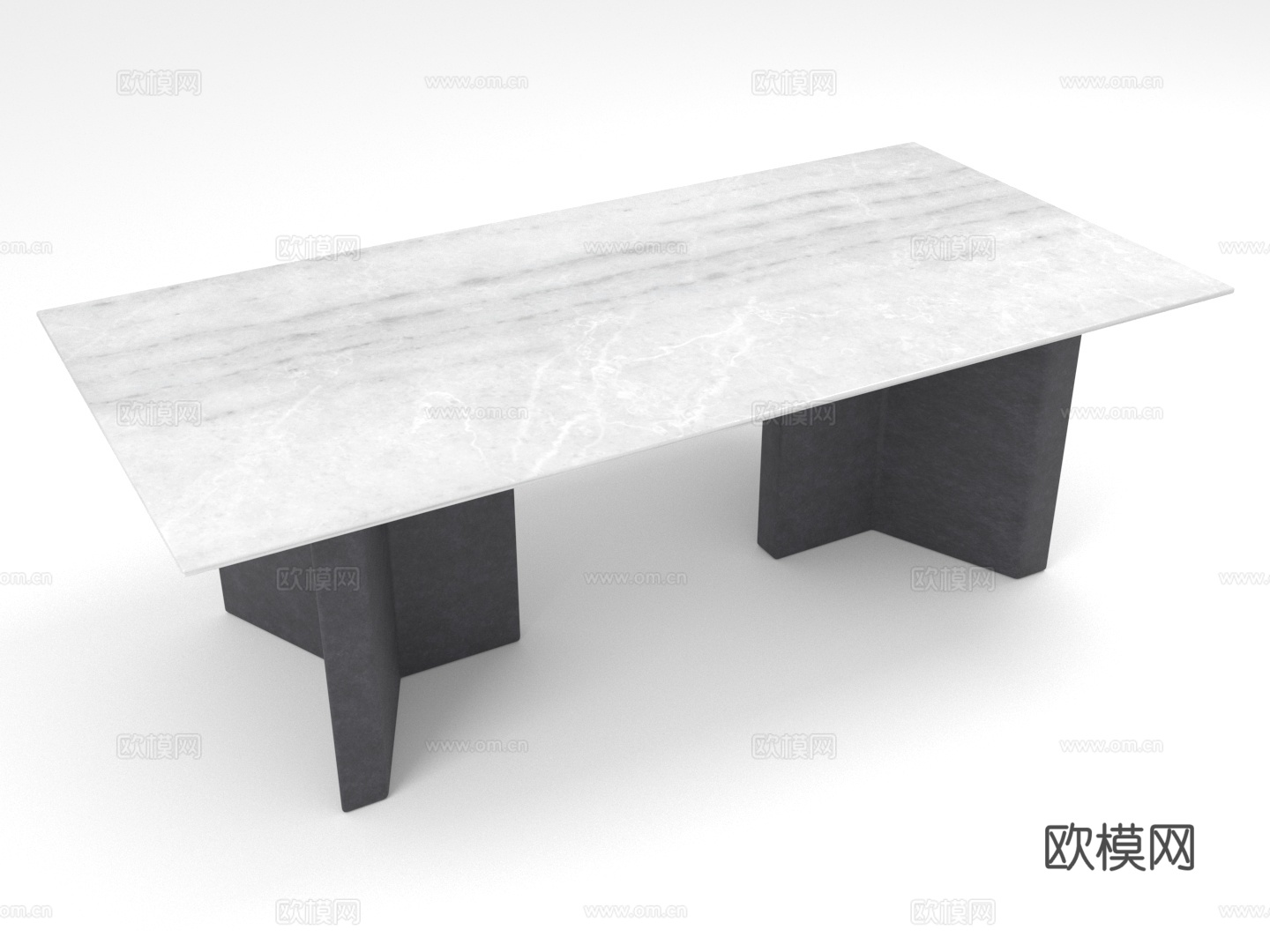 大理石茶几 现代简约茶几 长方形茶几 客厅家具3d模型
