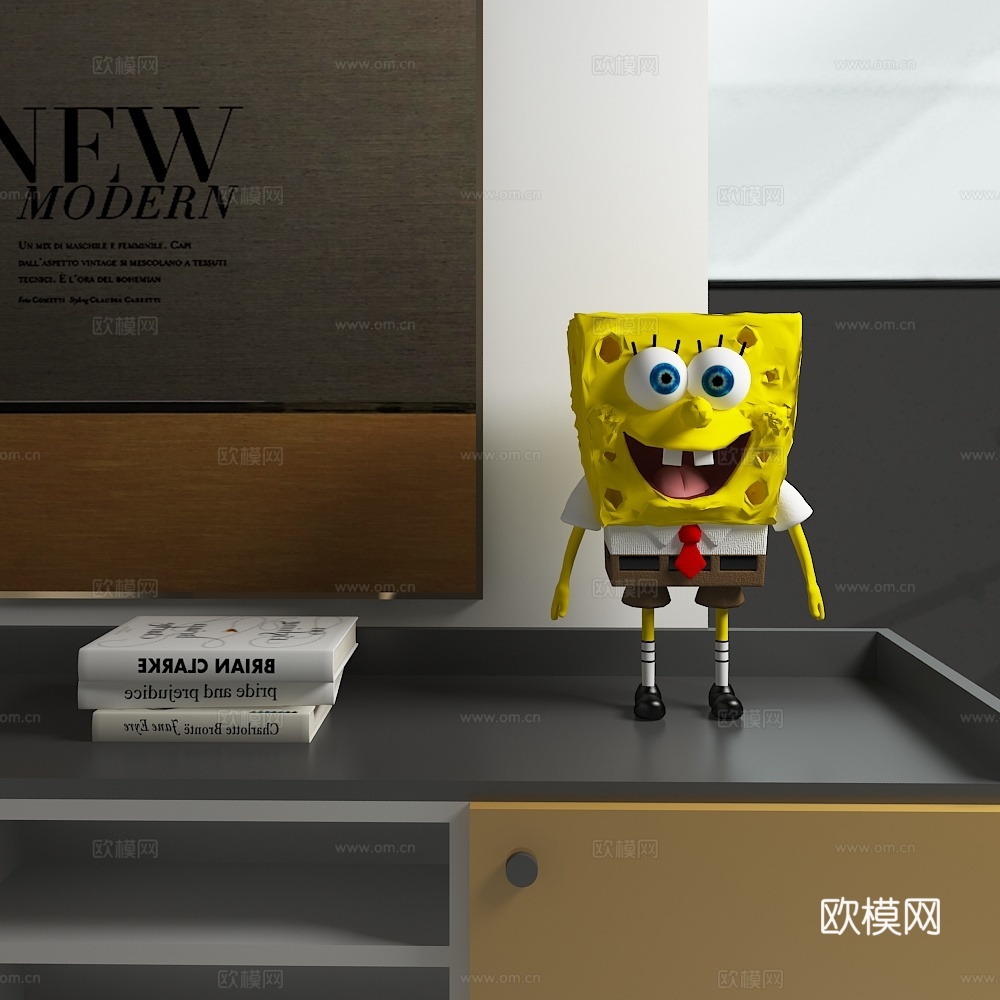 现代饰品摆件 海绵宝宝玩偶3d模型