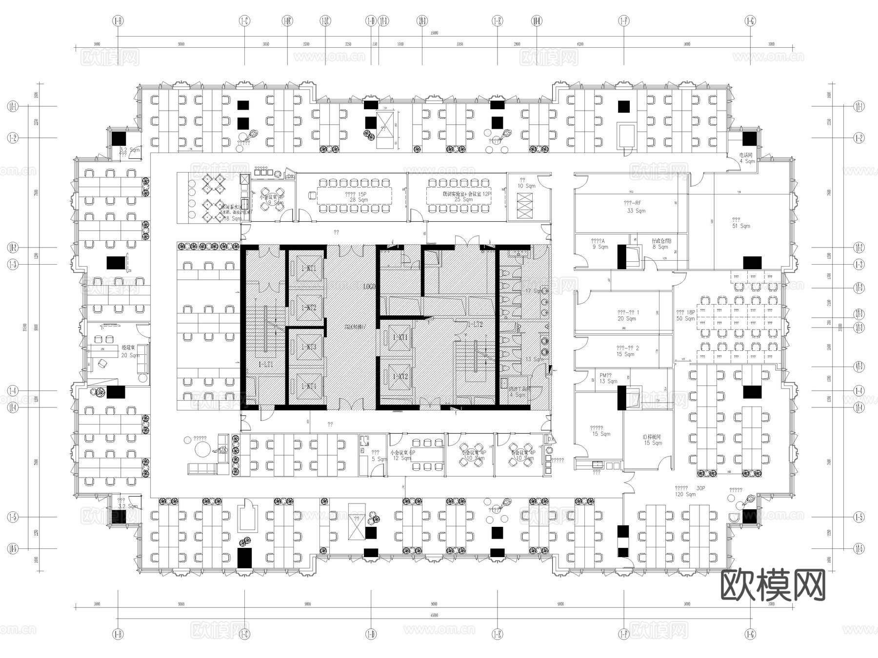 29套办公空间办公室CAD平面图合集cad施工图
