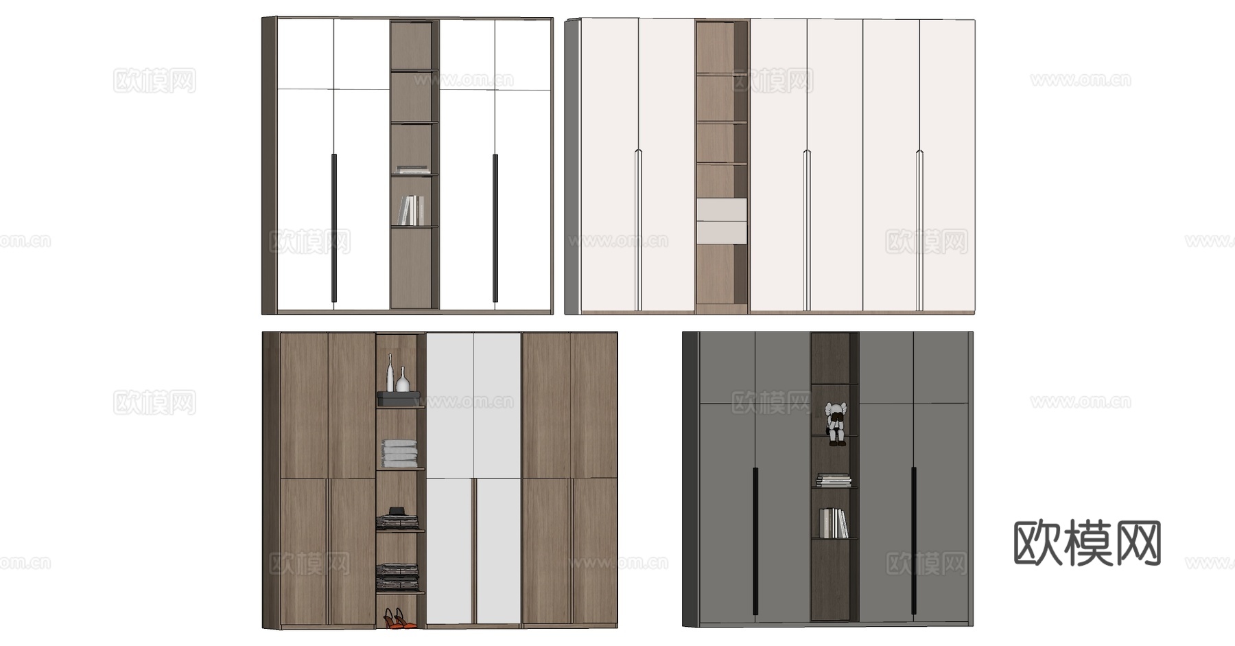 现代衣柜su模型