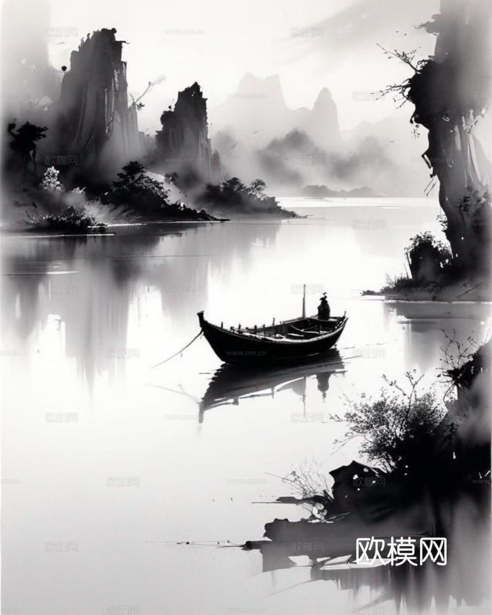 新中式挂画 水墨字画 古画 中式画