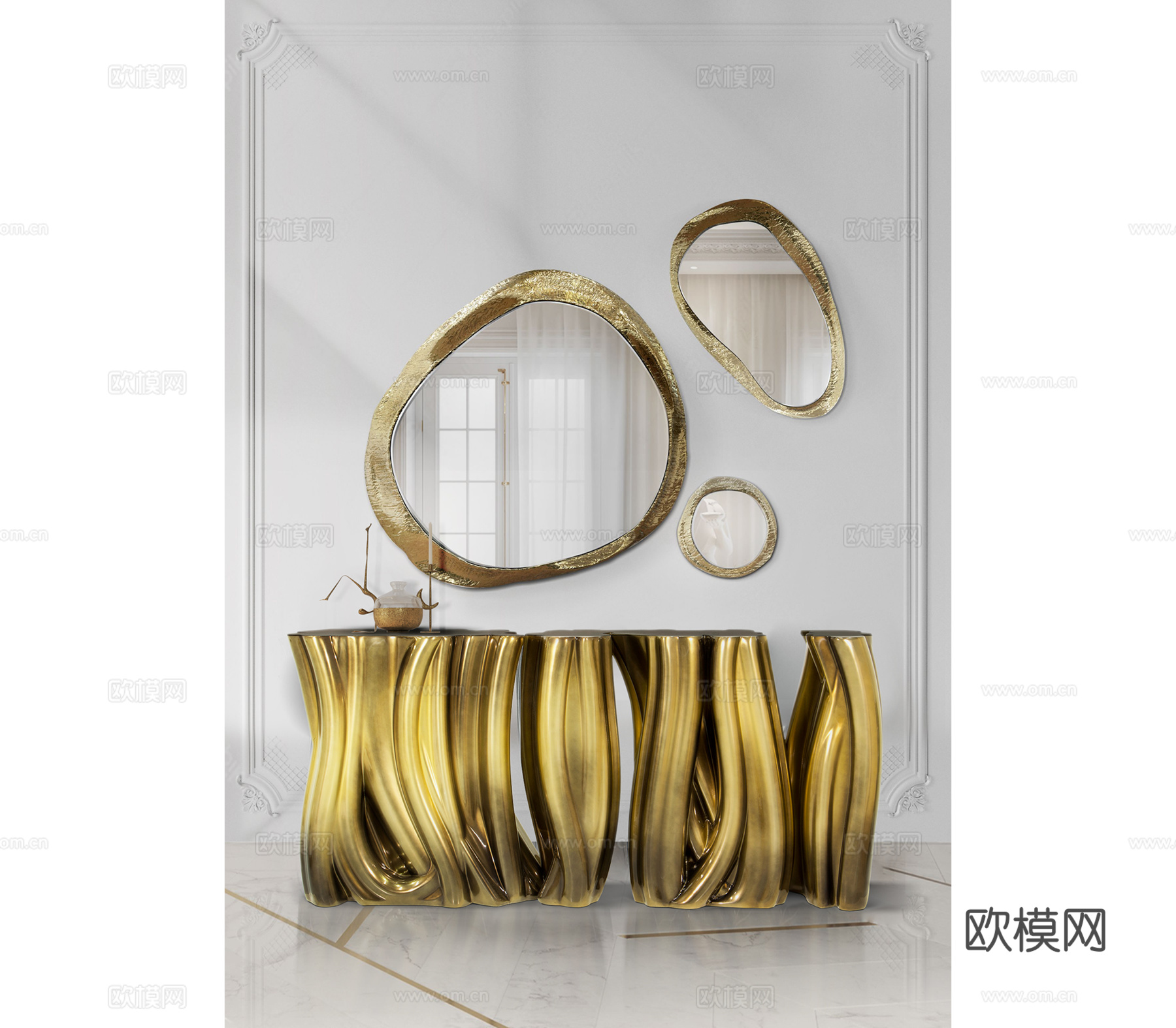 BOCA DOLOBO 意式斗柜边柜3d模型下载（渲染图4）