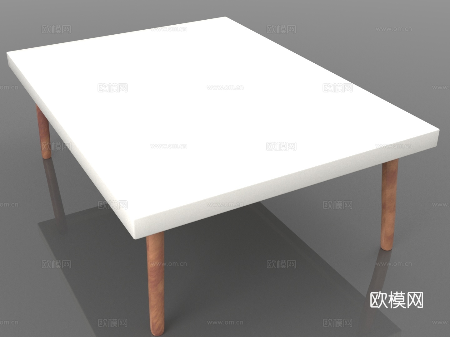 茶几 方形桌 实木腿 简约风格3d模型