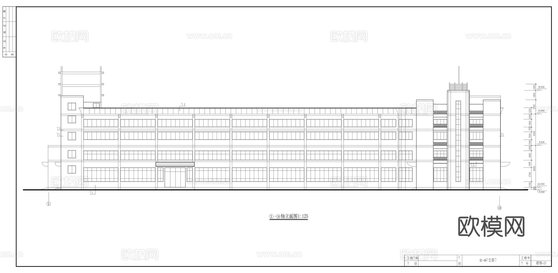 大厂房建筑施工图cad施工图