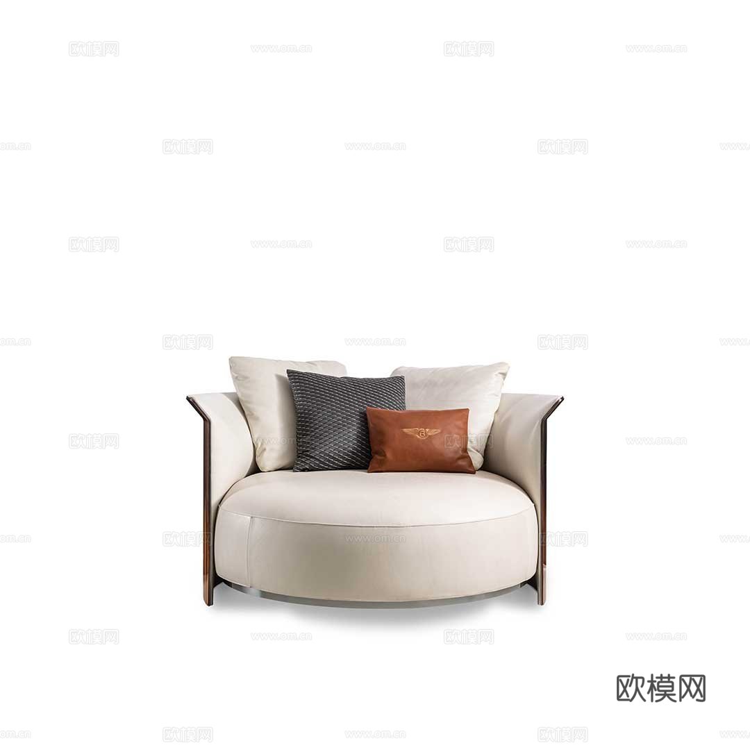 BENTLEY 意式单人沙发3d模型下载（渲染图1）