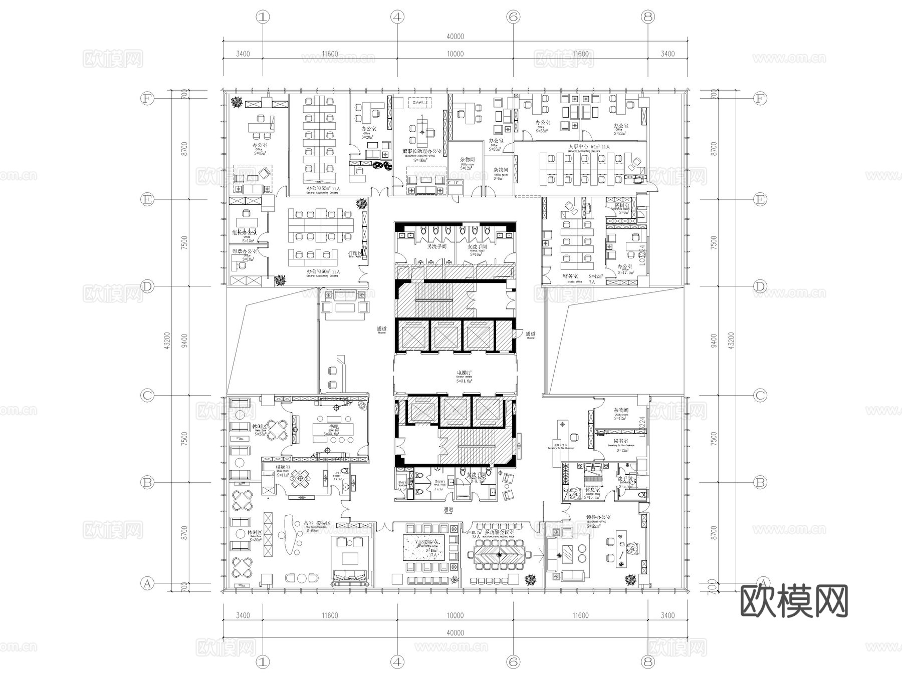 29套办公空间办公室CAD平面图合集cad施工图