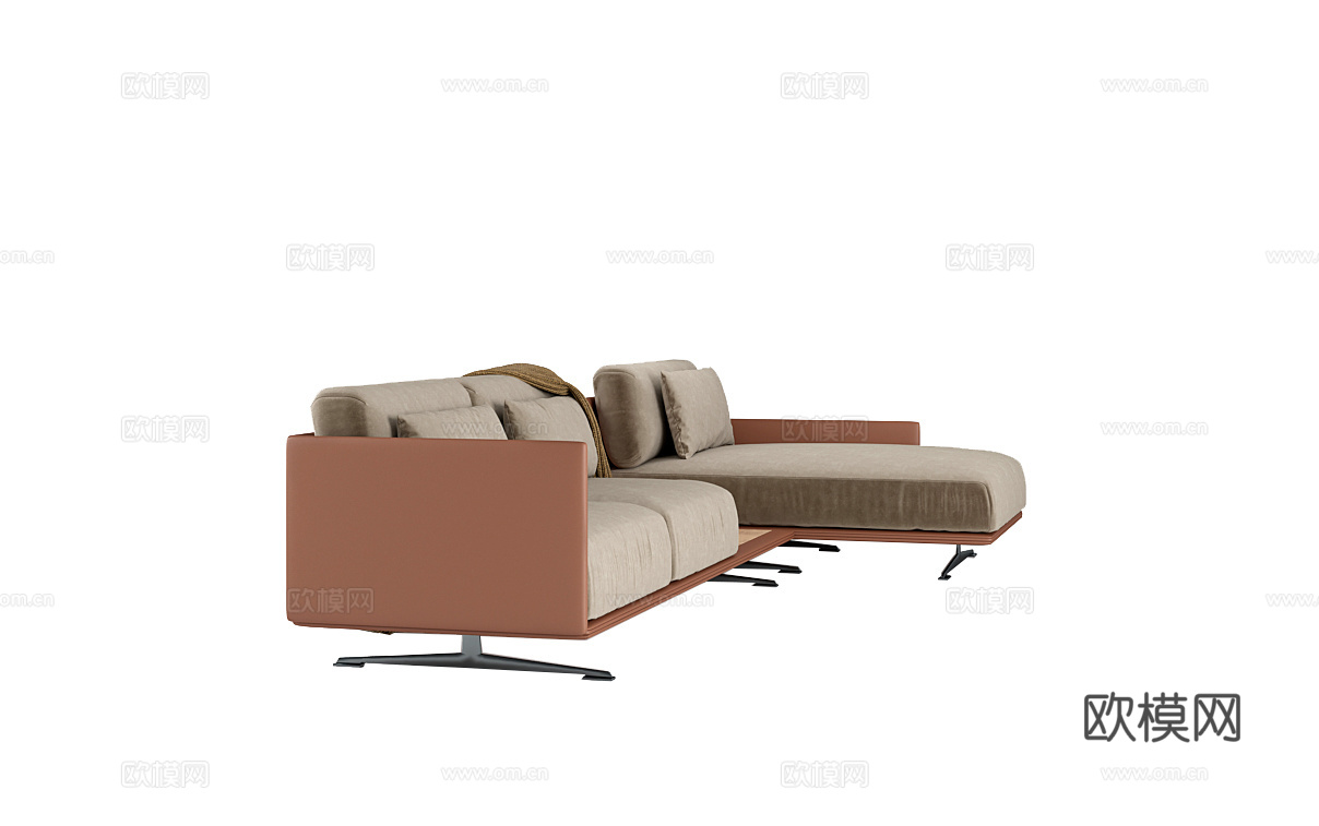DAYTONA 意式转角沙发3d模型下载（渲染图1）