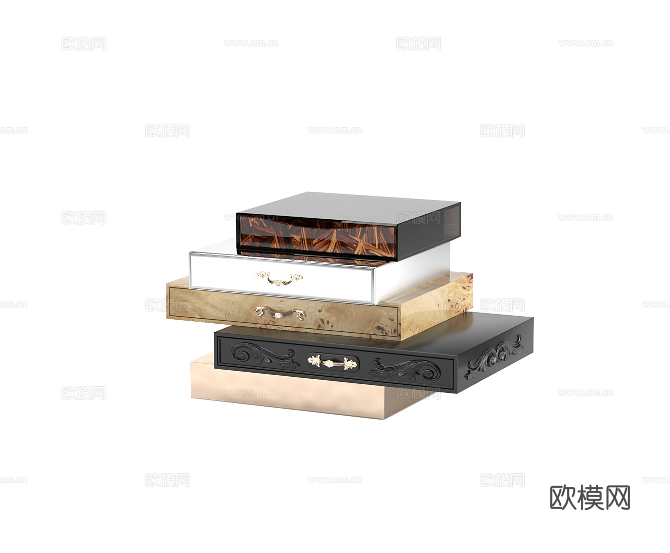 BOCA DOLOBO 意式书堆边几3d模型下载（渲染图1）