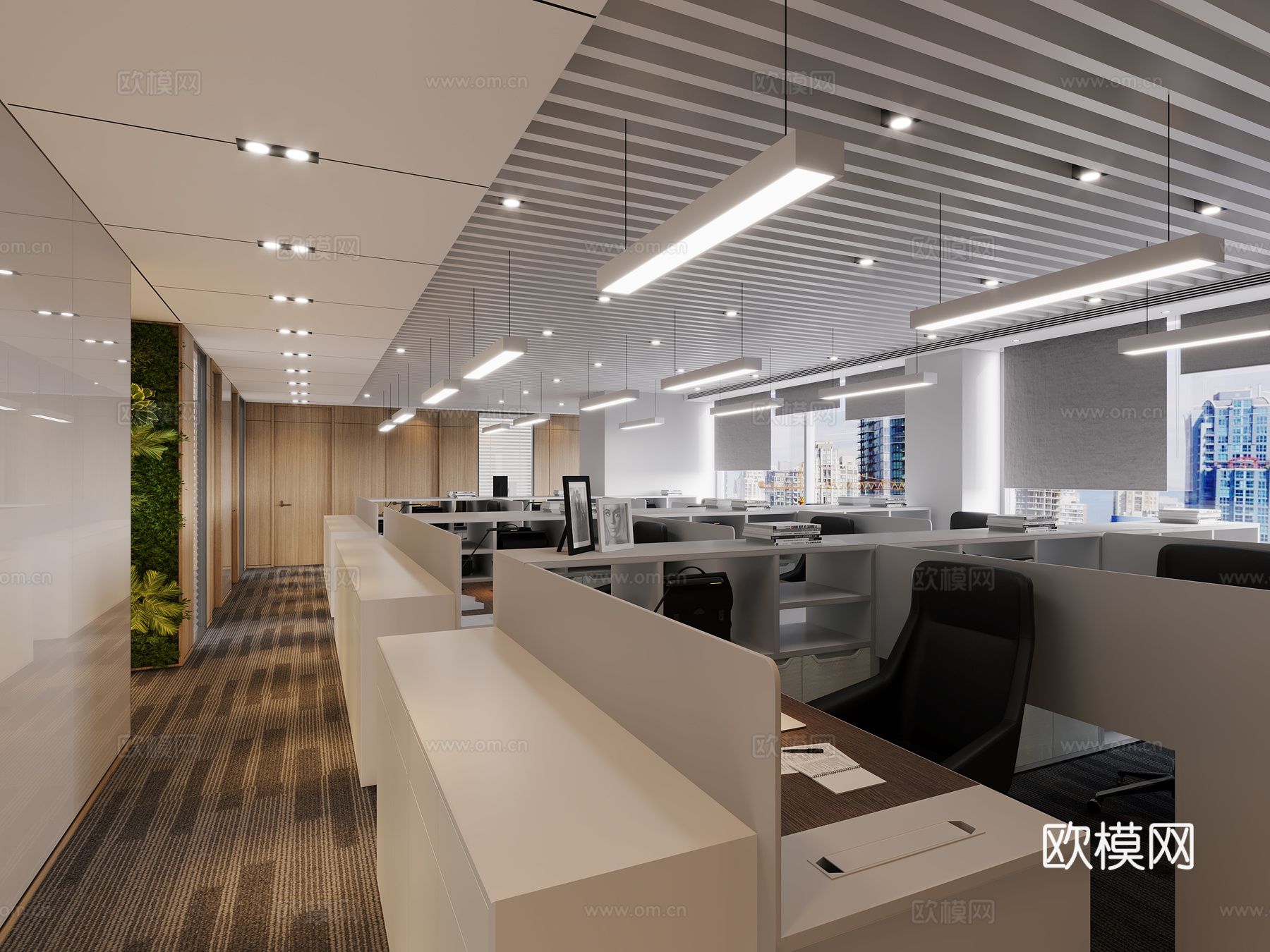 现代办公室办公区3d模型