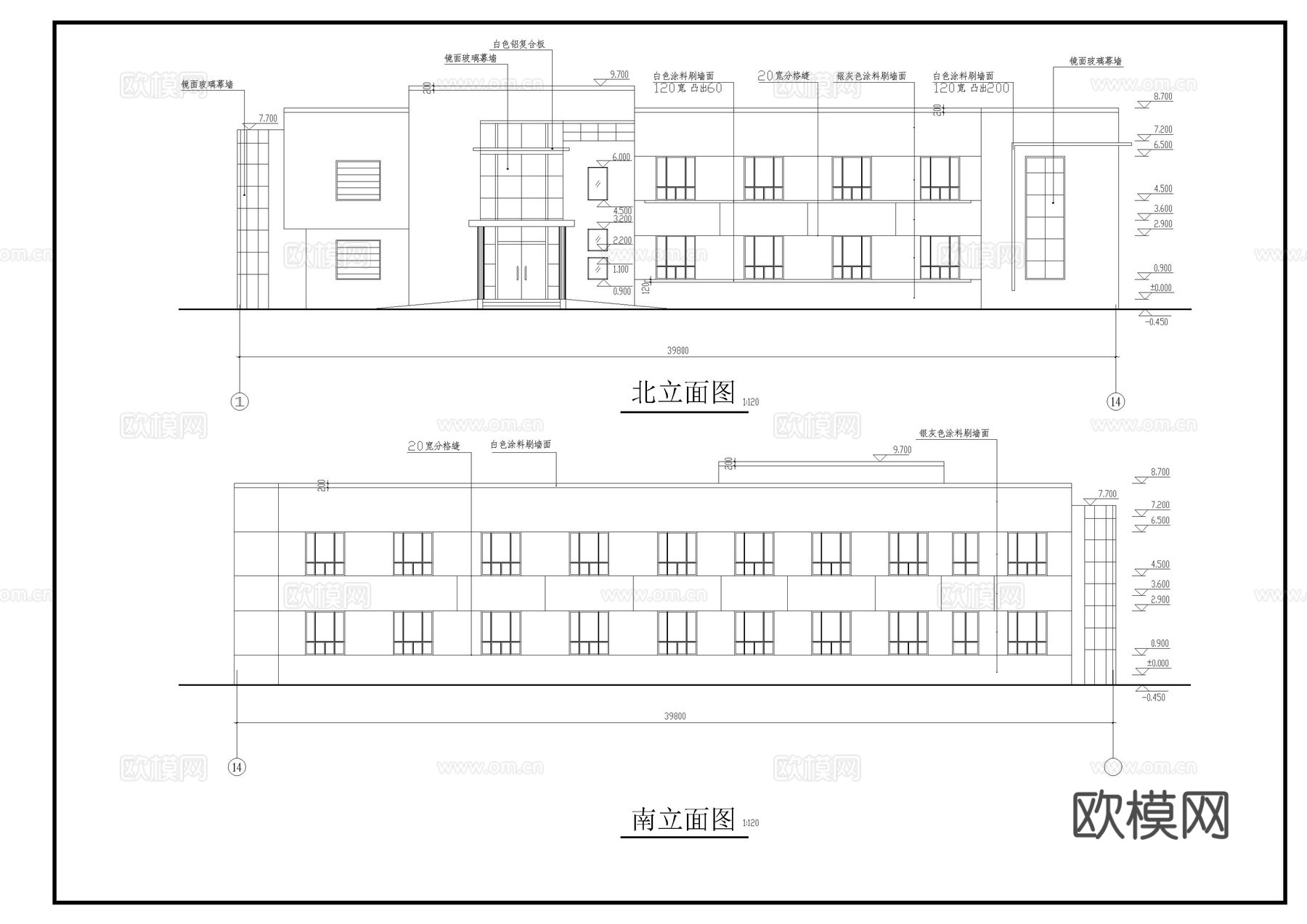 某工厂两层办公楼cad施工图