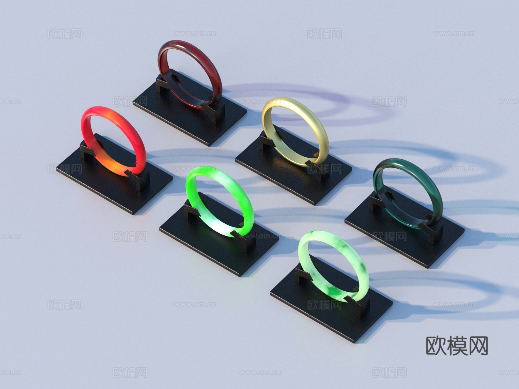 翡翠手镯 玉手镯 首饰 玉饰 镯子3d模型下载