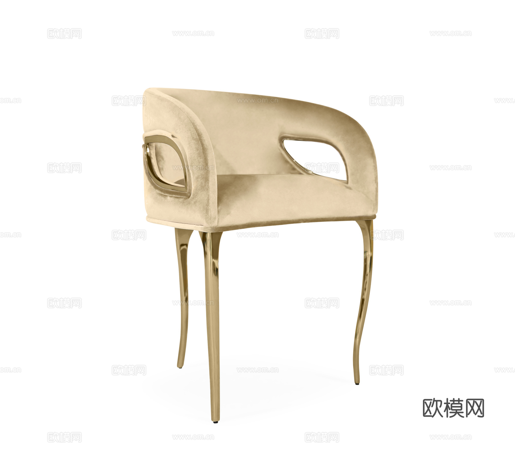 BOCA DOLOBO 意式餐椅3d模型下载（渲染图2）