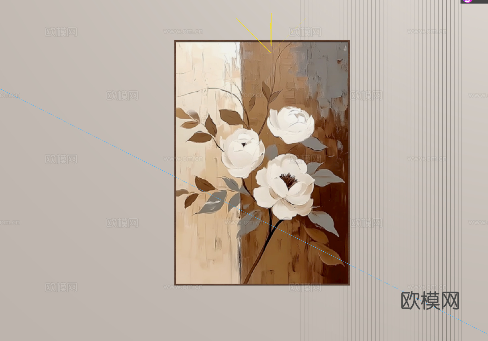 现代简约肌理挂画su模型