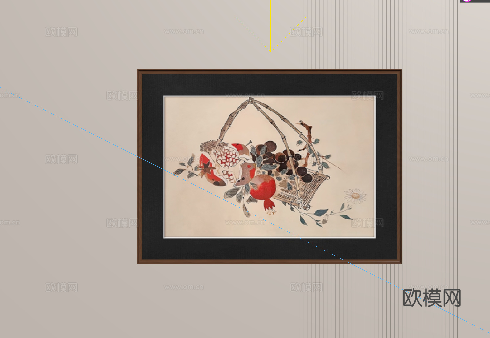 中古风挂画su模型