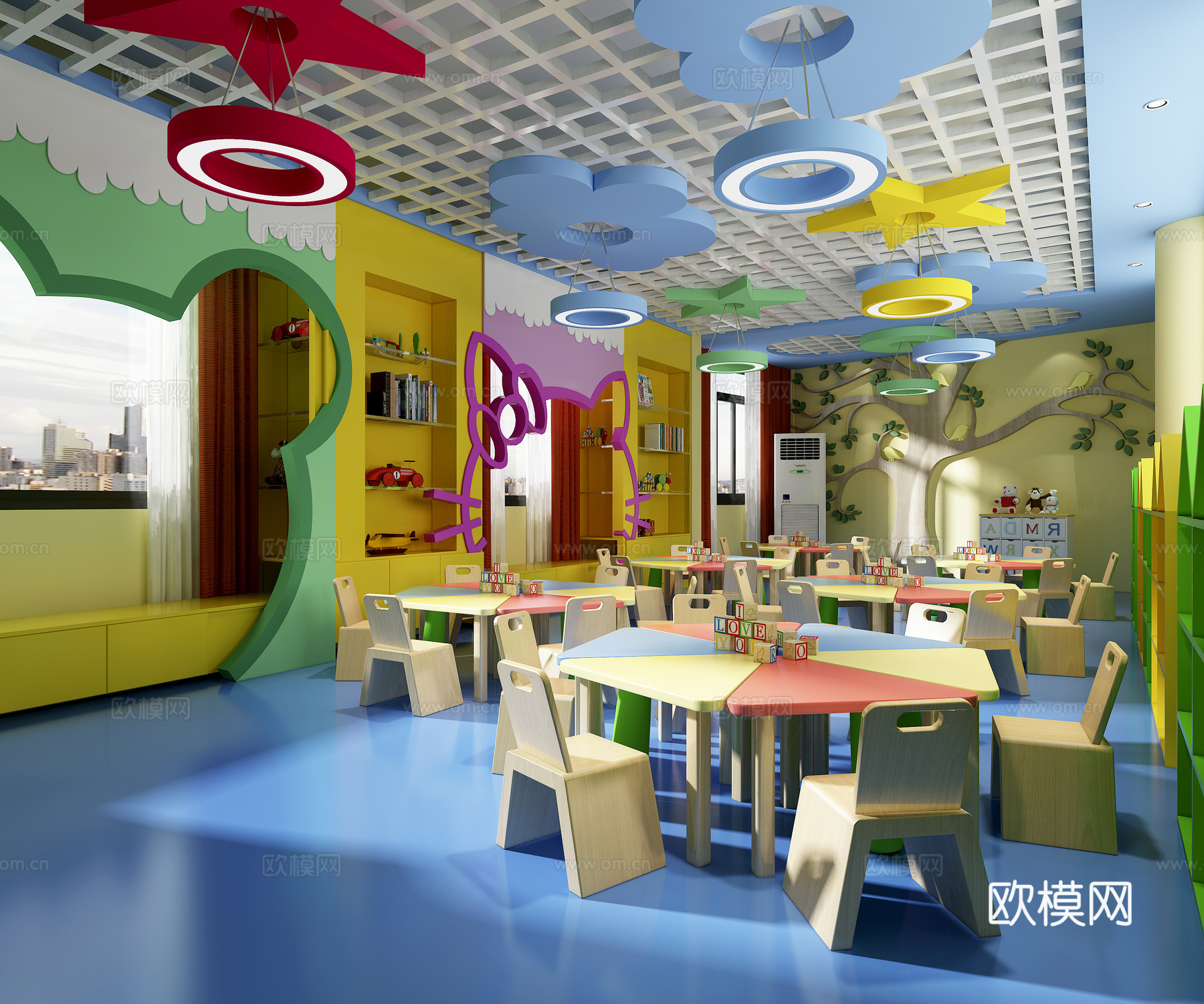 卡通幼儿园早教中心3d模型