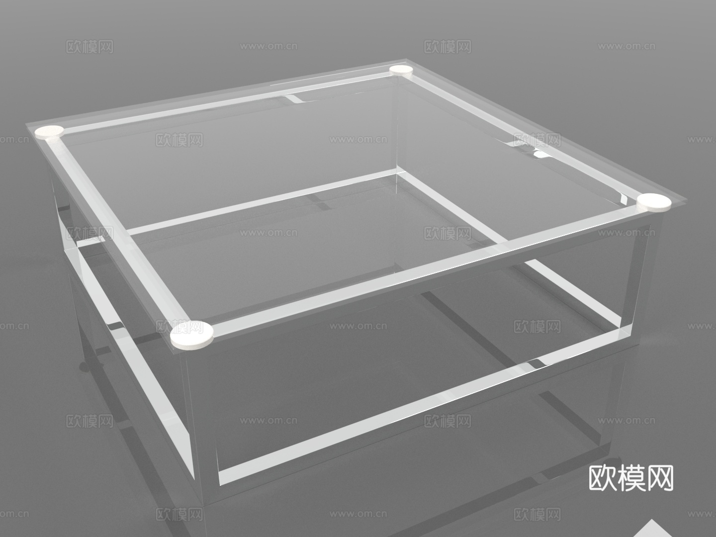 玻璃桌 方形桌 金属框架桌 简约风格桌 现代设计桌3d模型
