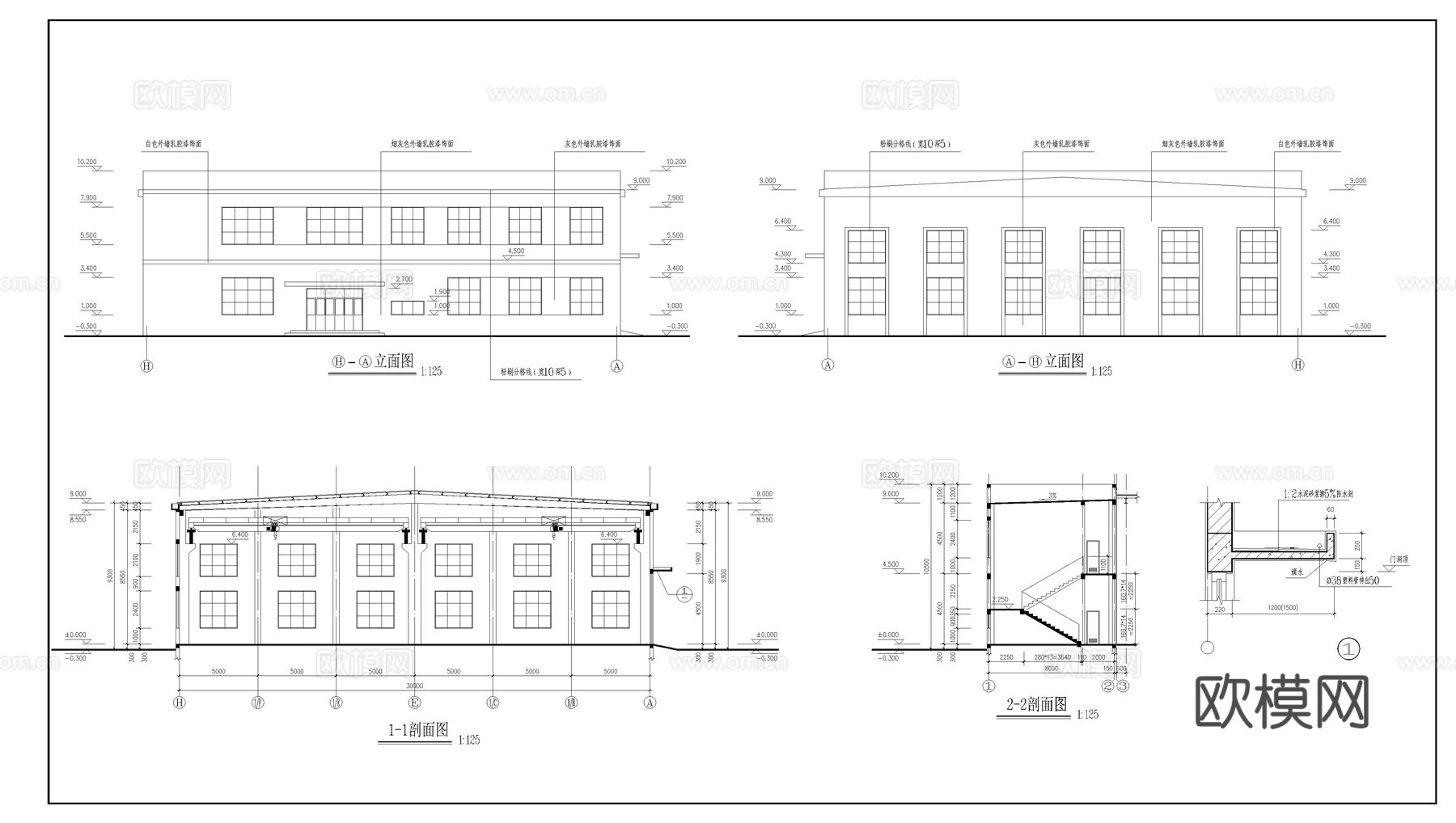 某车间建筑施工图cad施工图