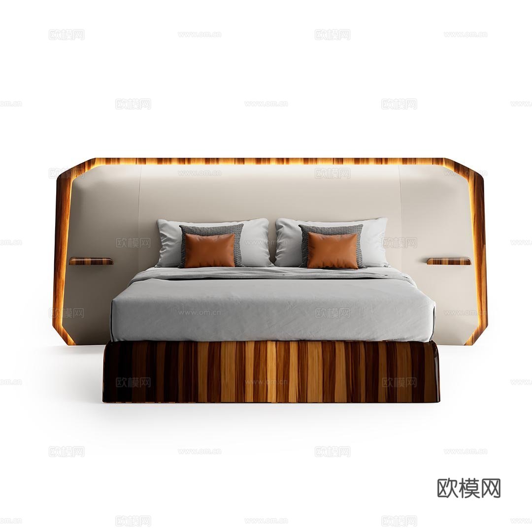 BENTLEY 意式双人床3d模型下载（渲染图2）