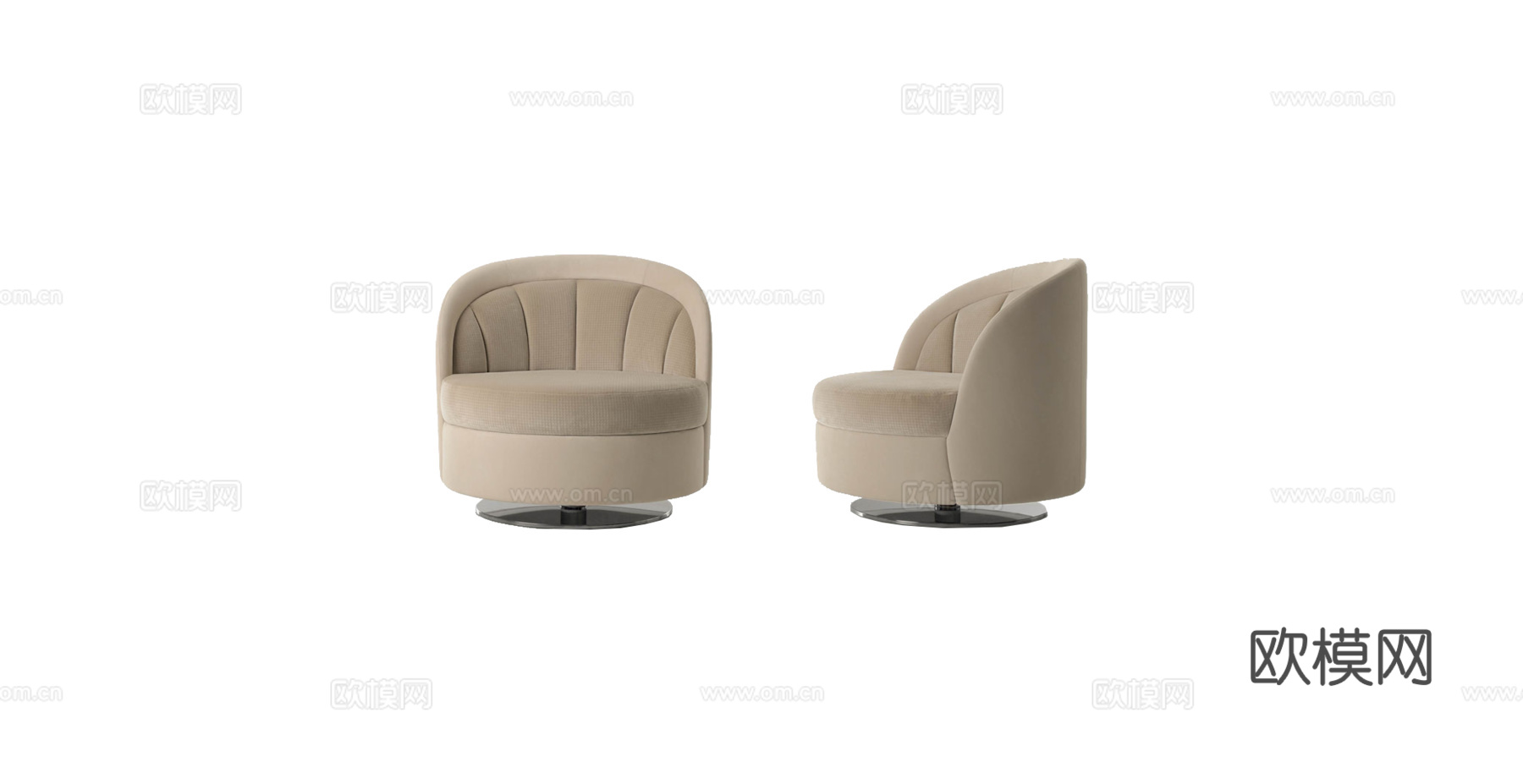 BENTLEY 意式单人沙发3d模型下载（渲染图1）