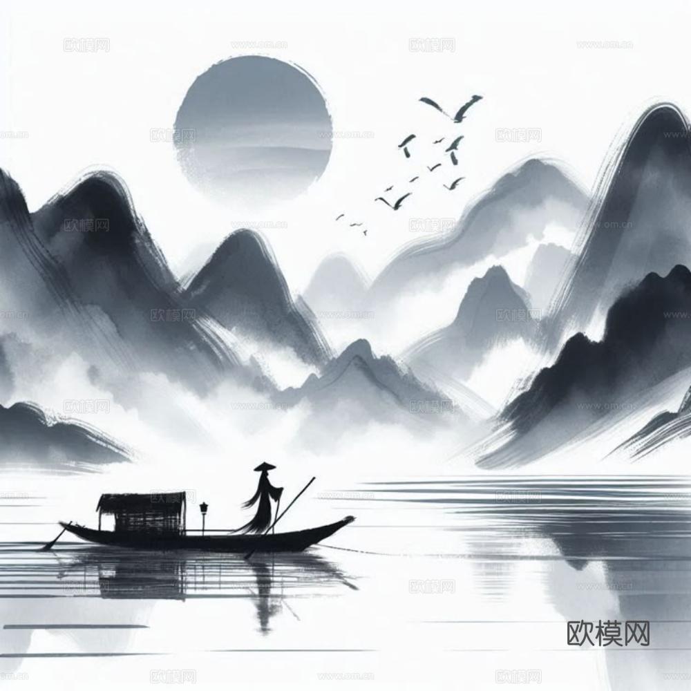 新中式挂画 水墨字画 古画 中式画