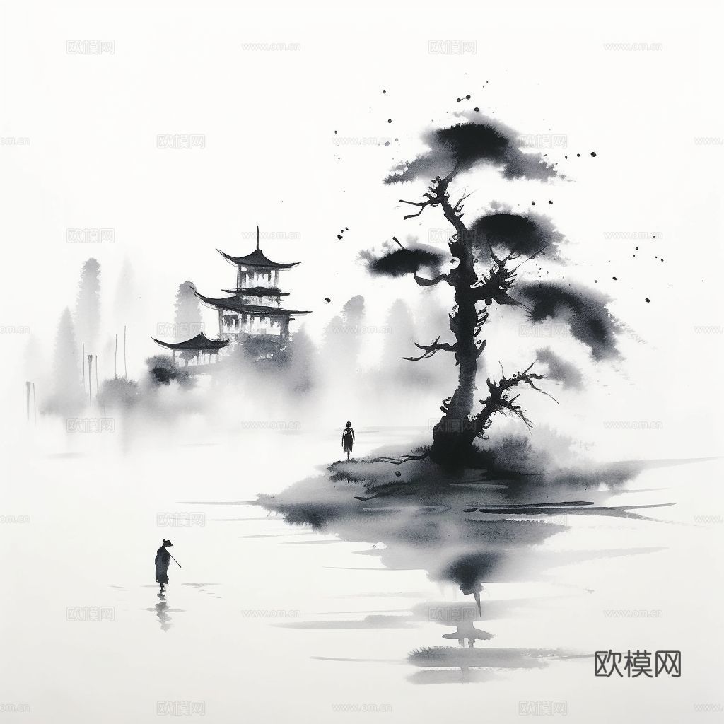 新中式挂画 水墨字画 古画 中式画