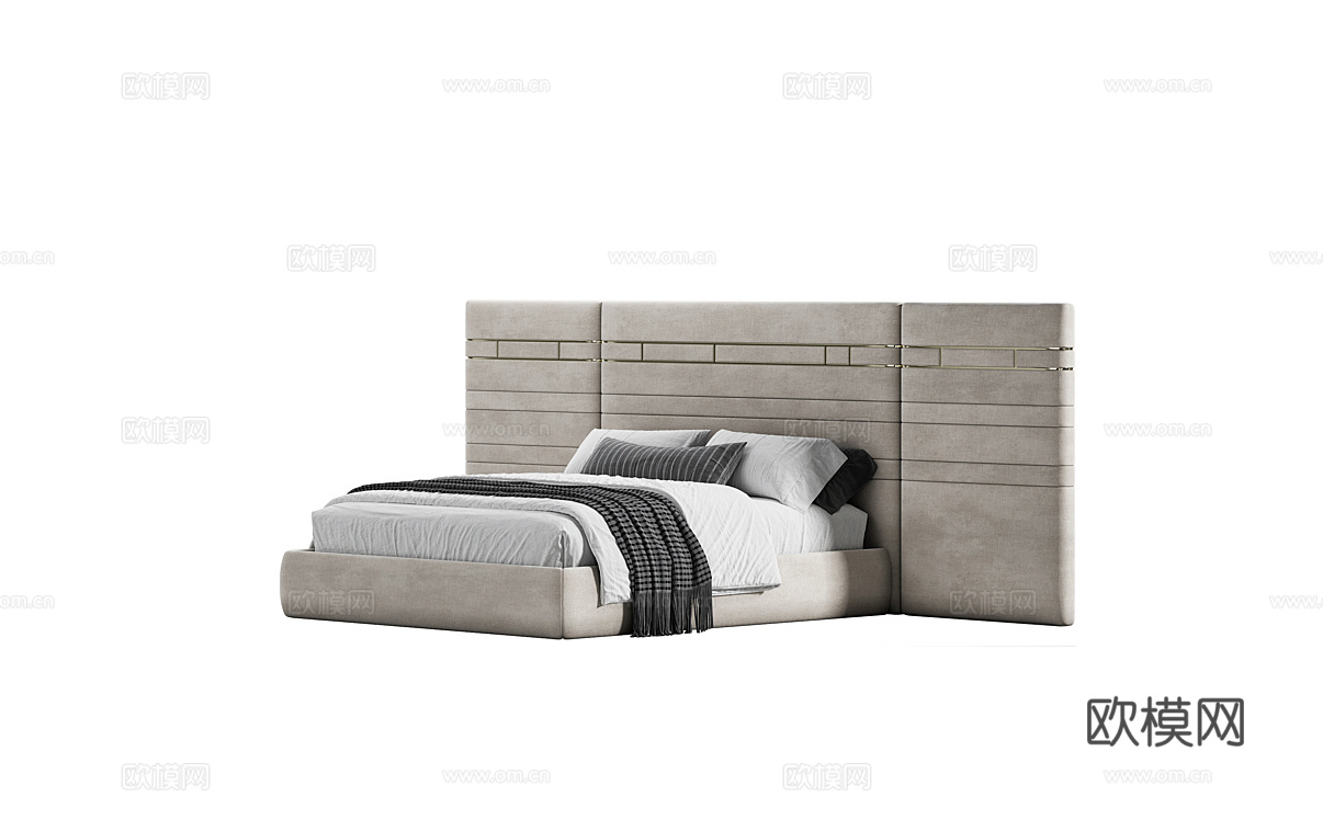 DAYTONA 意式双人床3d模型下载（渲染图1）