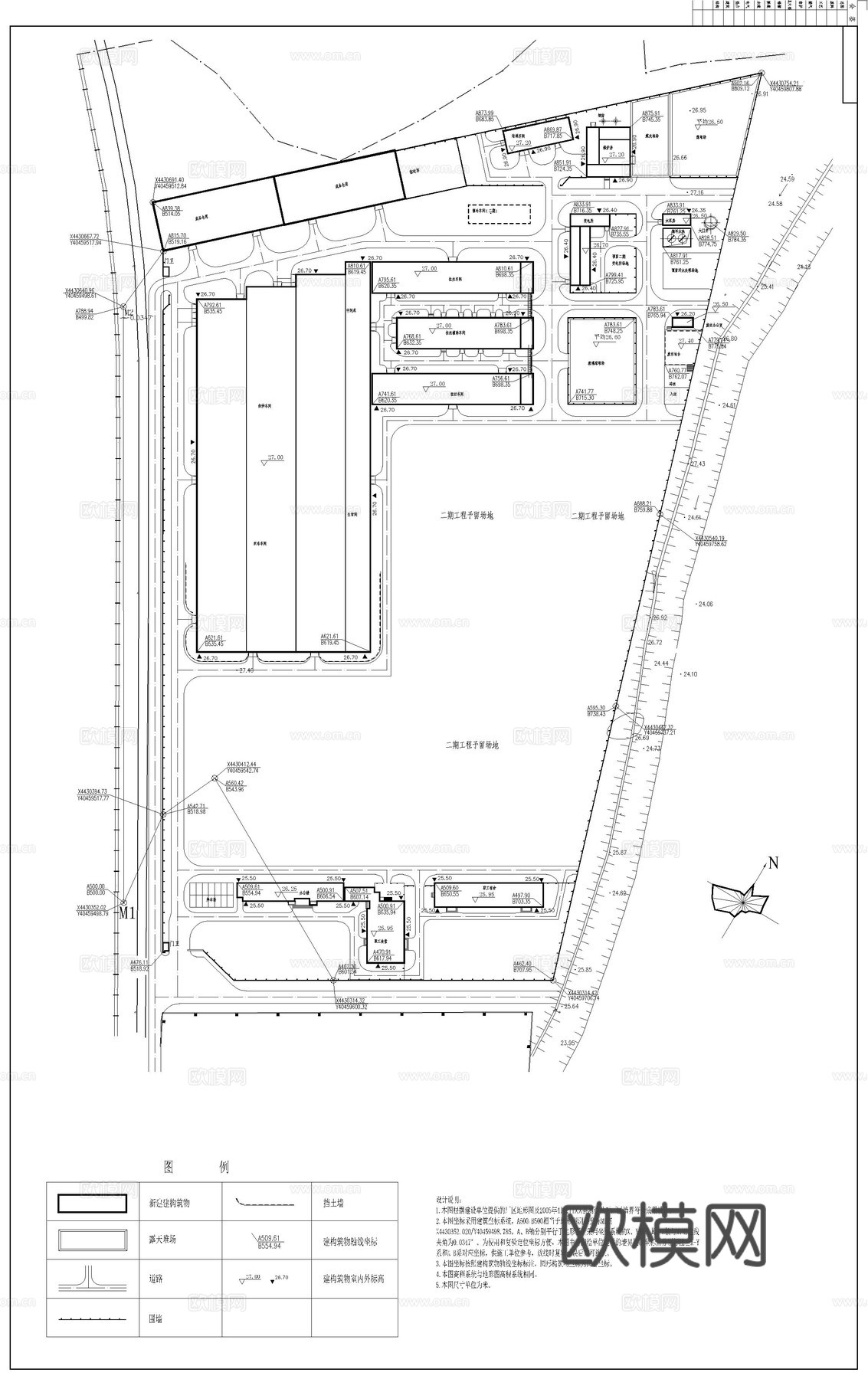 某厂区规划总图cad施工图