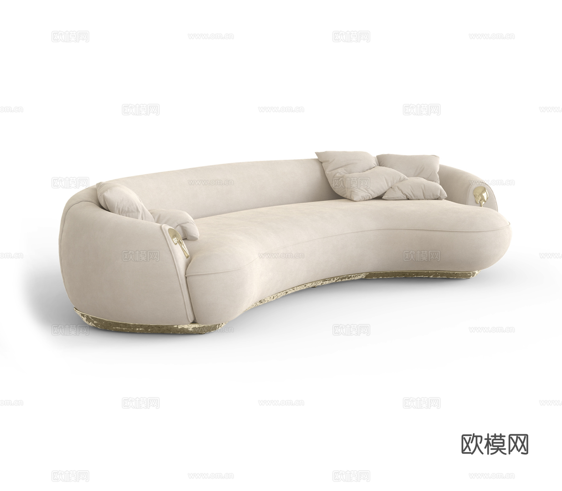 BOCA DOLOBO 意式弧形沙发3d模型下载（渲染图1）